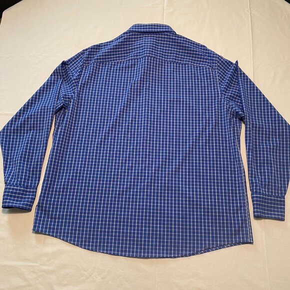 UNTUCKit Men’s Performance Kiepersol Button-Down Shirt 2XL Blue White Plaid - Picture 3 of 16